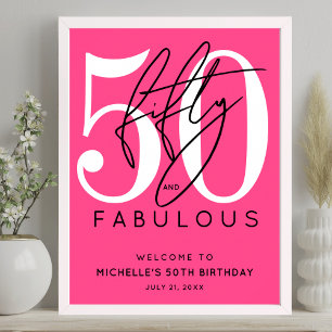 Poster Cinquante Enseigne de Bienvenue pour un 50e Annive