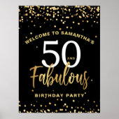 Poster Cinquante et fabuleux Black & Gold Welcome Anniver (Devant)