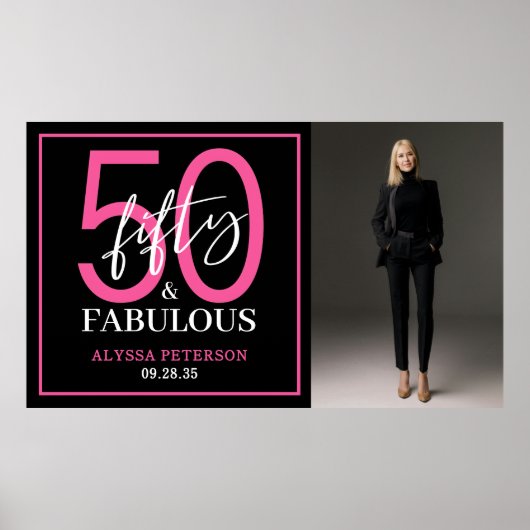 Poster Cinquante & Fantastique Écriture noire 50e Anniver (Devant)