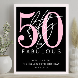 Poster Cinquante Merveilleuses Roses Noires 50e Anniversa