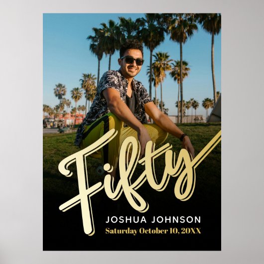 Poster Cinquante or noir photo 50e anniversaire (Devant)