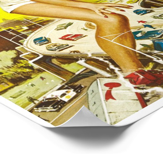 Poster Cinquante pieds Aliens femmes science-fiction Vint (Coin)