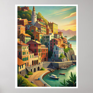 Poster Cinque Terre Italie Vintage voyage