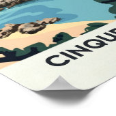 Poster Cinque Terre Italie Vintage voyage, (Coin)