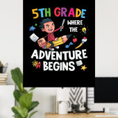 Poster Cinquième Année Où Commence L'Aventure (Bureau à domicile)