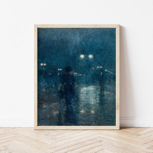 Poster Cinquième avenue Nocturne   Childe Hassam