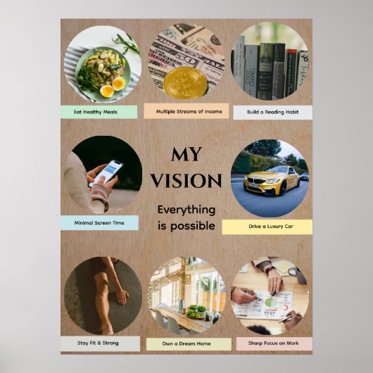 Poster Circle Pics Vision Board (Devant)