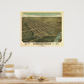 Poster Circleville Ohio 1876 Carte panoramique antique (Cuisine)