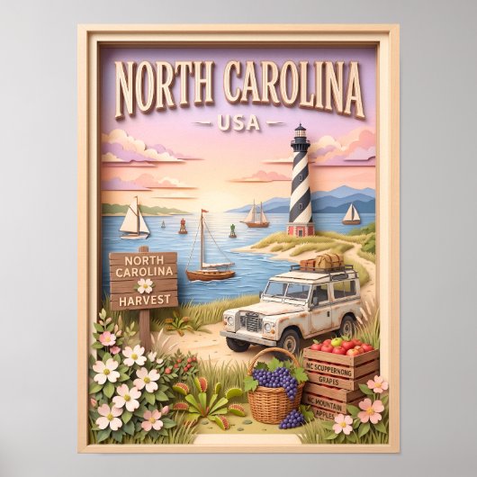 Poster Circuit des phares des Outer Banks de Caroline du (Devant)