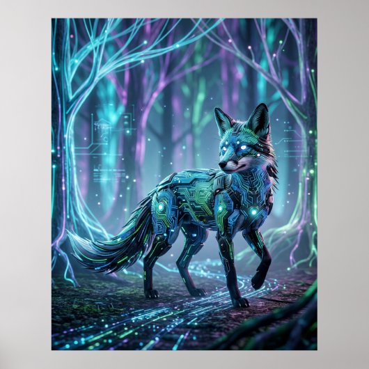 Poster Circuit Fox Neon Forest (Devant)