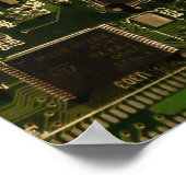 Poster Circuit imprimé vert macro | Photo de PCB (Coin)