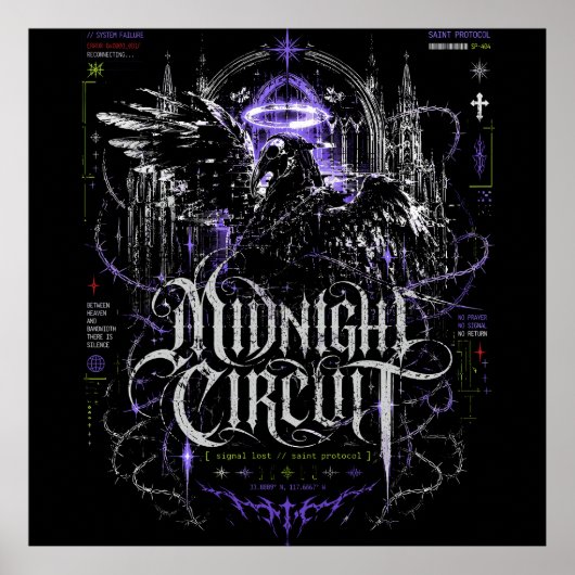 Poster Circuit Minuit Gothique Cyberpunk Graphique (Devant)