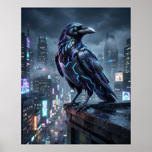 Poster Circuit Raven Neon Tower (Devant)