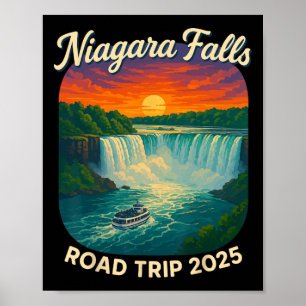 Poster Circuit routier des chutes du Niagara 2025 Coucher