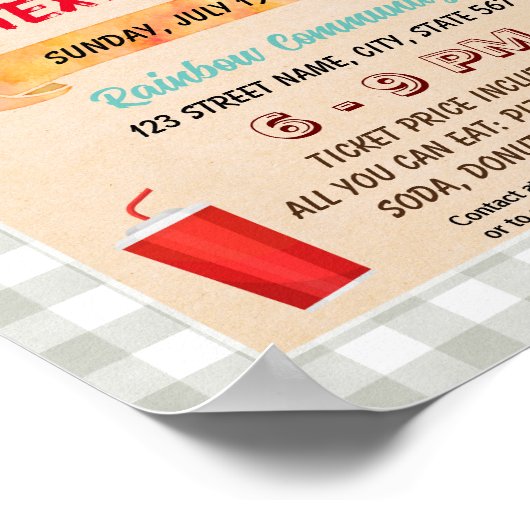 Poster Circulaire à thème Cute Hamburger (Coin)