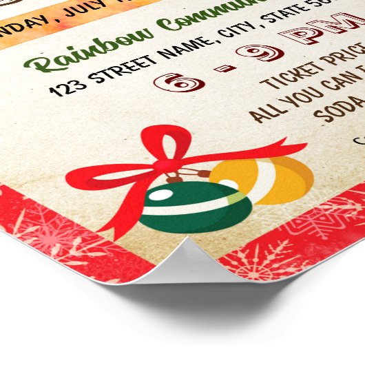 Poster Circulaire de collecte de fonds de Noël modifiable (Coin)