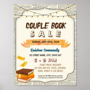 Poster Circulaire d'événements de vente de livre de coupo