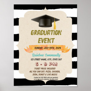 Poster Circulaire du casquette d'événements de graduation