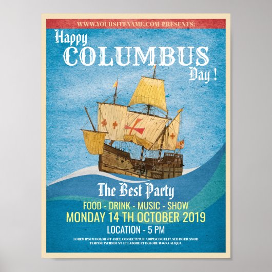 Poster Circulaire du jour Columbus (Devant)