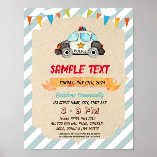 Poster Circulaire sur le thème de la police (Devant)