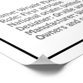 Poster Circulaire Wright - Plan de dessin du plan d'avion (Coin)