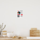 Poster Circulé Photo & QR Code, Youtube - Vlogger (Cuisine)