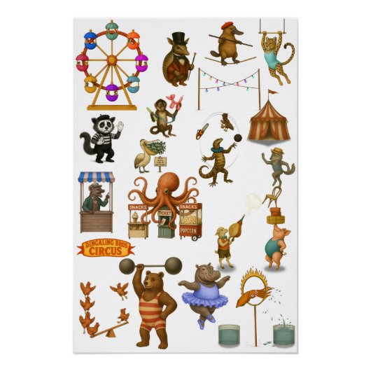 Poster Circus painted crocodile (Devant)