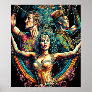 Poster Circus Trapeze Artists Performer Cirque Vaudeville