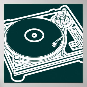 Poster Cire de la vieille école / Tourne-disque