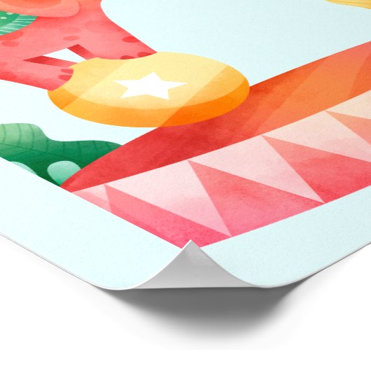 Poster Cirque Carnaval Thème Fête d'anniversaire pour enf (Coin)