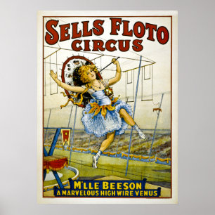 Poster Cirque de Floto de ventes - corde raide Vénus de