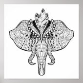 Poster Cirque Eléphant Doodle 2 (Devant)