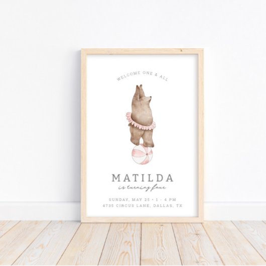 Poster Cirque Ours Moderne pour enfants | Accueil Filles 