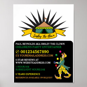 Poster Cirque Tente Clown, Entertainer pour enfants, Adve