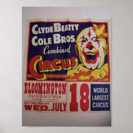 Poster Cirque, Théâtre rétro 'Clyde Beatty et Cole Bros' (Devant)