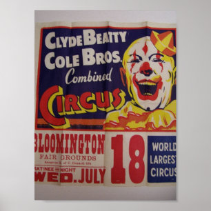 Poster Cirque, Théâtre rétro 'Clyde Beatty et Cole Bros'