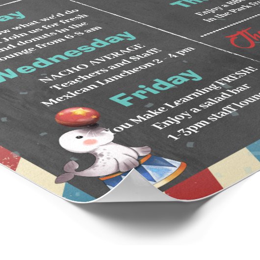 Poster Cirque Thème Enseignants modèle appréciation du pe (Coin)