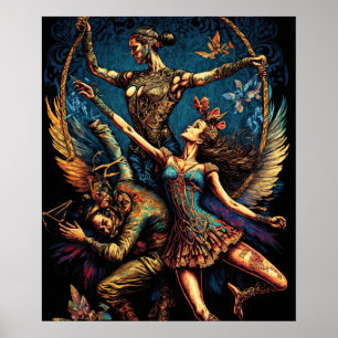 Poster Cirque Trapeze Artistes Interprète Cirque Vaudevil