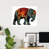 Poster cirque vintage exécutant cirque d'éléphants, poste (Bureau à domicile)
