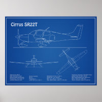 Cirrus SR22T - Plans de dessin du plan d'avion AD