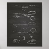 Poster Ciseaux 1899 Brevet Art Chalkboard (Devant)