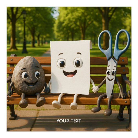 Poster Ciseaux de papier Imaginaire Roche (Devant)