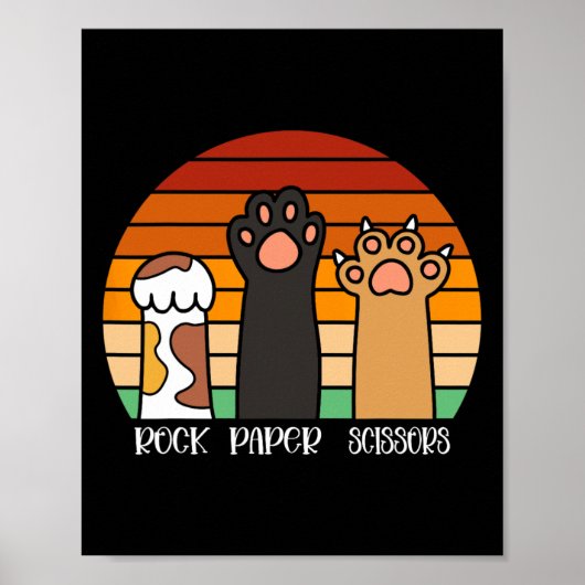 Poster Ciseaux de papier roche jeu Kitten Lover animaux p (Devant)