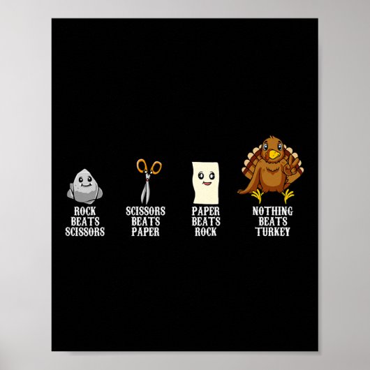 Poster Ciseaux De Papier Rock Jour D'Action De Grâce La T (Devant)