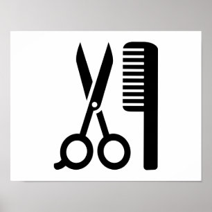 Poster Ciseaux de peigne du coiffeur