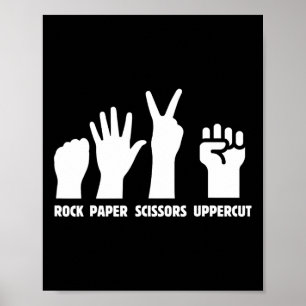 Poster Ciseaux de roche papier - Boxe à découpe supérieur