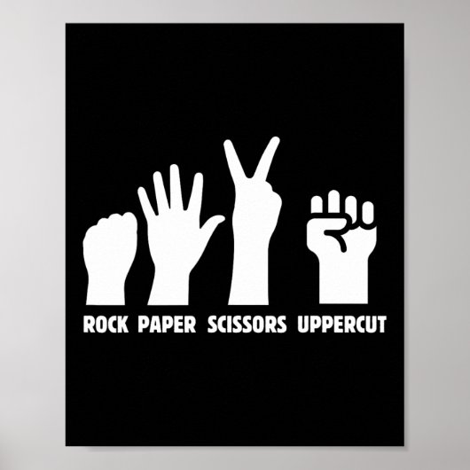 Poster Ciseaux de roche papier - Boxe à découpe supérieur (Devant)