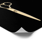 Poster Ciseaux Or moderne Stylo de cheveux Hair Salon Bar (Coin)