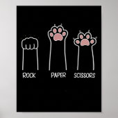 Poster Ciseaux Papier Rocher Paw Game Chat Aimer Animal E (Devant)