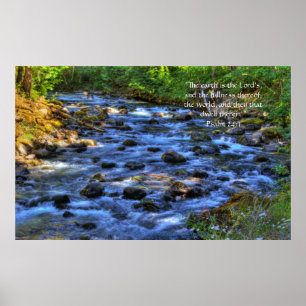 Poster Cispus River HDR Imprimer avec texte écrit